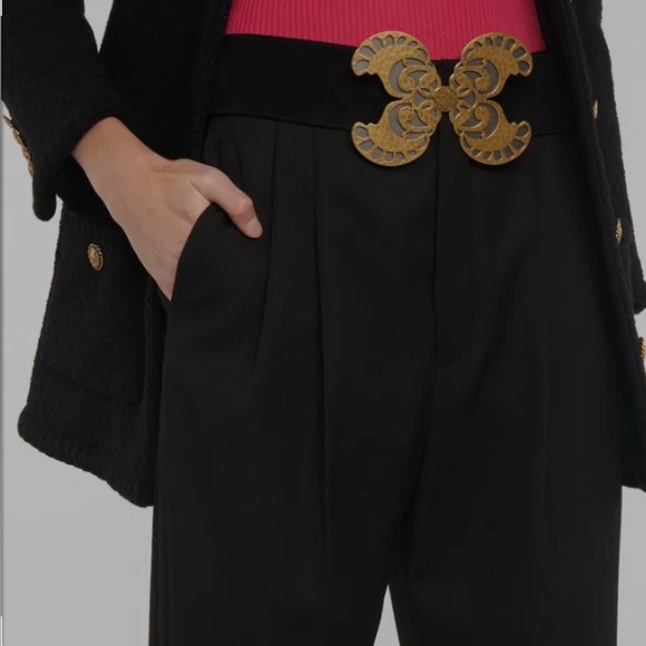 SAINT LAURENT Butterfly Buckle Suede Belt In Nero SZ 75 - Picture 7 of 7